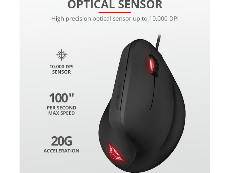 Trust GXT 144 Rexx Ergonomisk Gamingmus (svart) Gamingmus