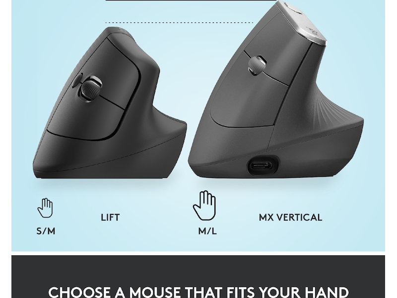 Logitech Lift Vertikal mus (graphite) Mus