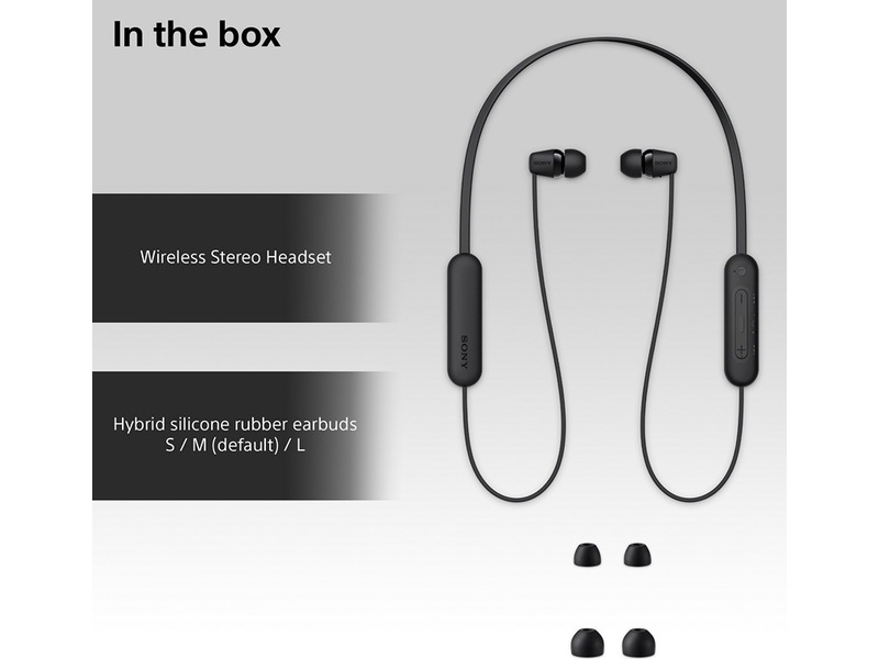 Sony WI-C100 Trådlösa Hörlurar, In-ear (svart) In-ear hörlurar