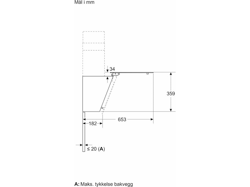 Siemens iQ100 LC85KDK60 Ventilator (svart) Väggmonterad köksfläkt