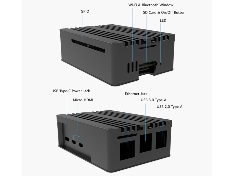 Akasa Pi-5 Pro Aluminium Case Tillbehör