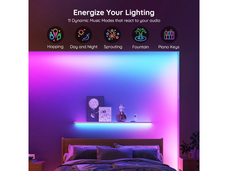 Govee RGB Smart Wi-Fi + Bluetooth LED Strip (2x5m) Led strips & underhållning