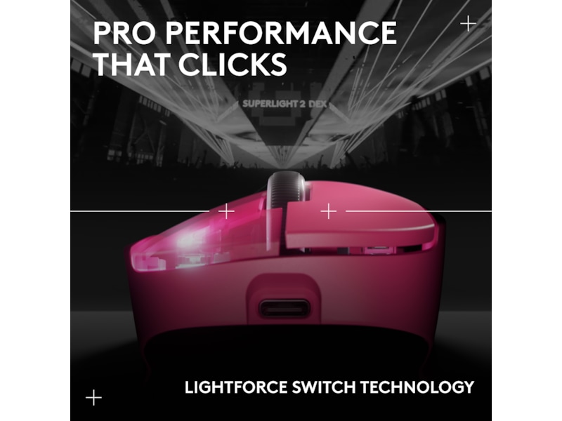 Logitech G Pro X Superlight 2 DEX trådlös gamingmus (rosa) Gamingmus