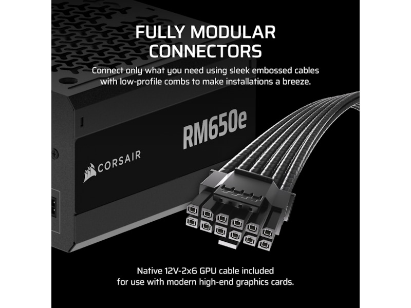 Corsair RMe Series RM650e PSU (svart) Nätaggregat