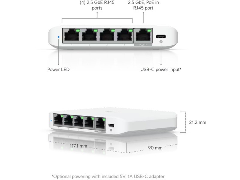 Ubiquiti UniFi Flex Mini 2.5.G switch Switchar