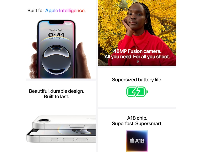 iPhone 16e 128GB (svart) Mobiltelefoner