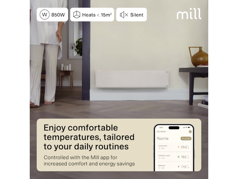 Mill Glass Smart WiFi Gen 4 panelradiator 850W Panelelement