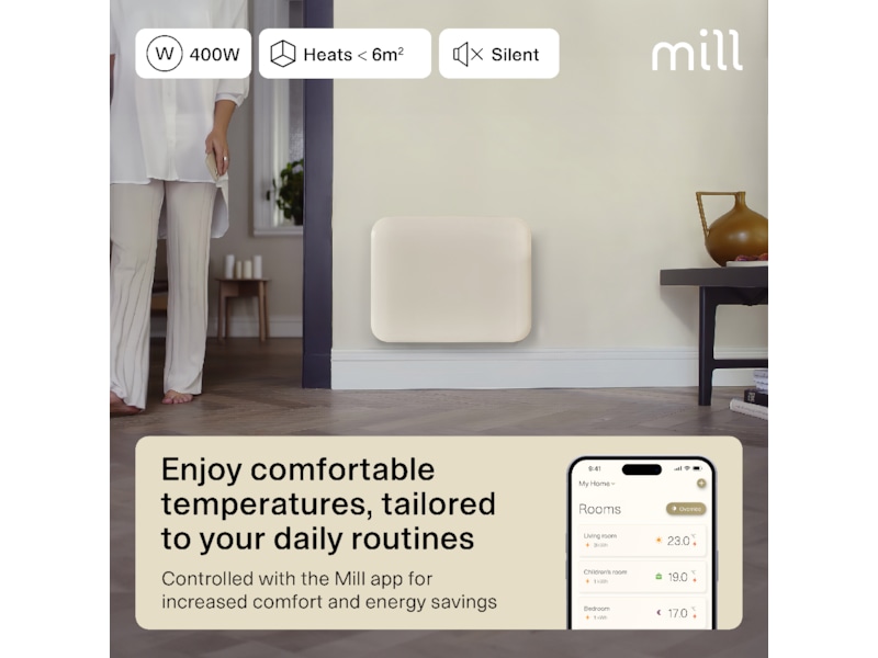Mill Invisible Smart WiFi Gen 4 panelradiator 400W Panelelement