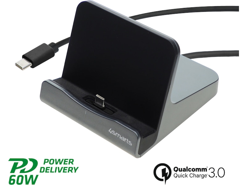 4smarts 60W USB-C laddningsstation (svart) Laddstation