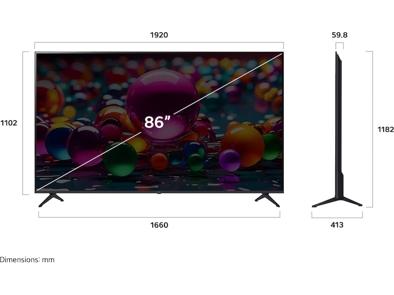 LG 86'' UA75 AI 4k Smart TV (2025) Över 80 tums TV