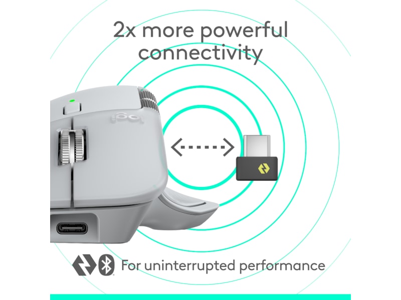 Logitech MX Master 4 Trådlös Ergonomisk Mus (ljusgrå) Mus
