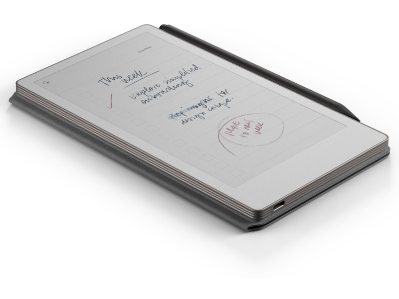 reMarkable Paper Pro Move 7,3" inkl. Marker Plus & Book Folio (svart skinn) Digitala anteckningsblock