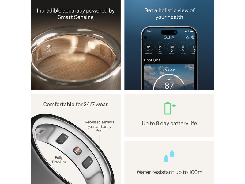 Oura Ring 4 Smart Ring str. 10 (stealth) -B-Grade Demo tillbehör till mobiler & smartwatches