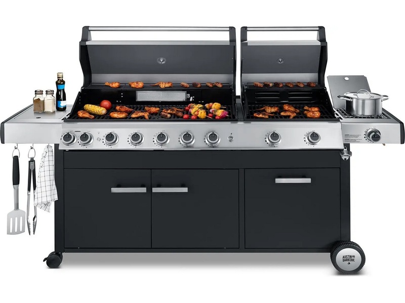 Austin and Barbeque Gasolgrill med 8 + 2 brännare & funktioner Utomhusgrillar
