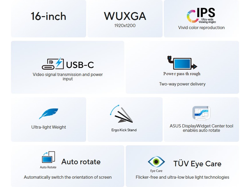 ASUS 16" skärm ZenScreen MB16FC Datorskärm