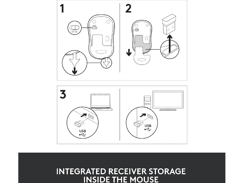 Logitech M185 Trådlös Mus Röd Mus