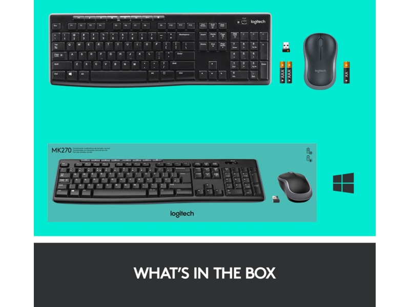 Logitech MK270 Combo Trådlös Mus & tangentbord -combo-paket