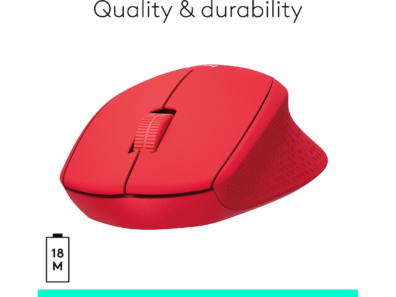 Logitech M330 Silent Plus Trådlös Röd Mus