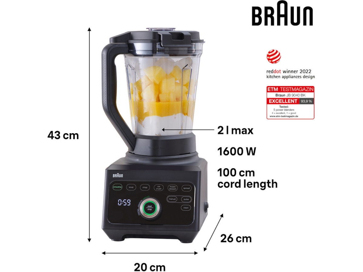 Braun Powerblend 9 kanna mixer JB 9040 (svart) Blenders