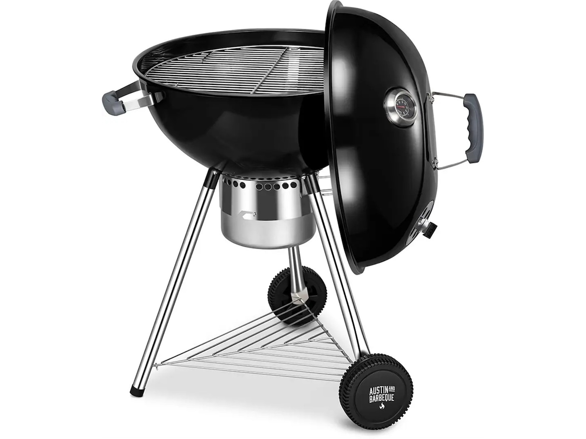 Austin and Barbeque Stor kolgrill med termometer i rostfritt stål Utomhusgrillar