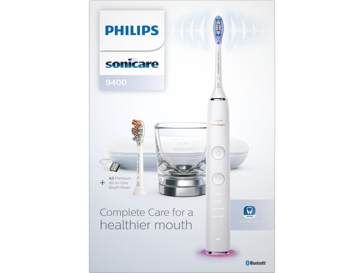 Philips DiamondClean Smart 9400 Sonic eltandborste HX9917/88 (vit) Eltandborste