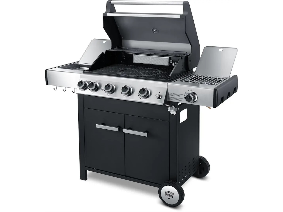 Austin and Barbeque Gasolgrill med flera brännare och funktioner Utomhusgrillar