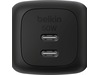 Belkin Dual USB-C PD GaN väggladdare (svart) Mobilladdare