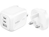 Belkin BoostCharge Pro GaN 70W väggladdare + reseadapter Mobilladdare