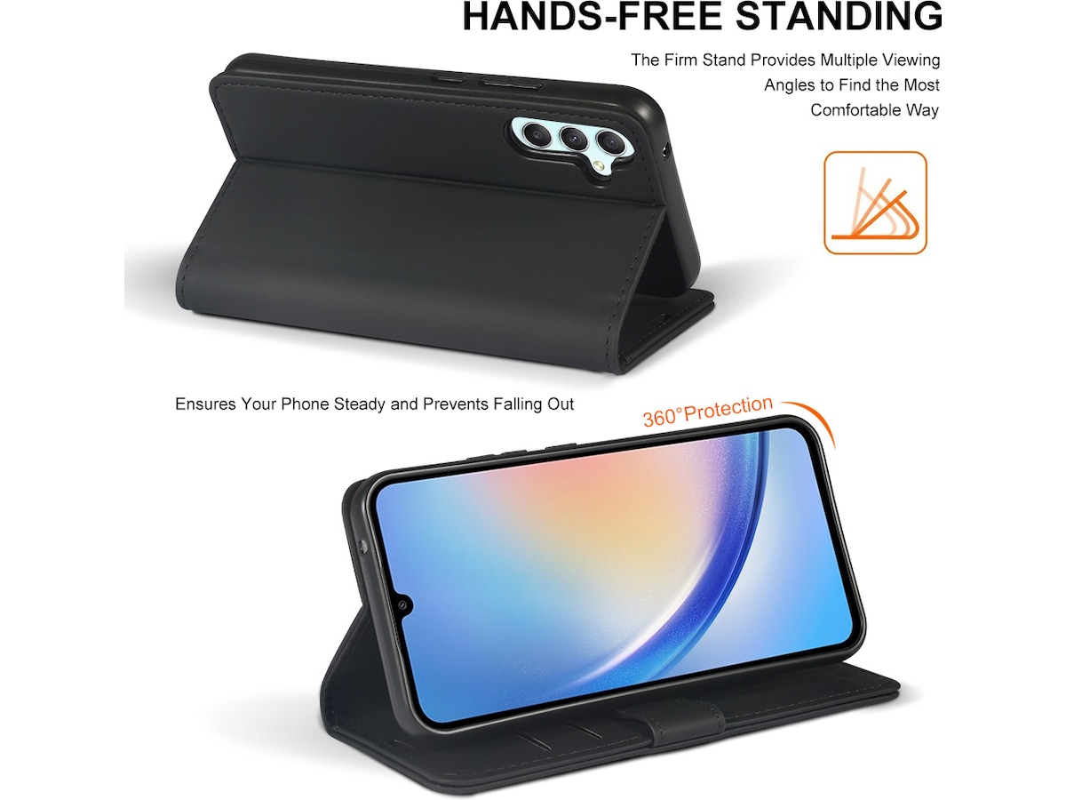 iiglo Galaxy A34 5G Plånboksfodral (svart) Skydd