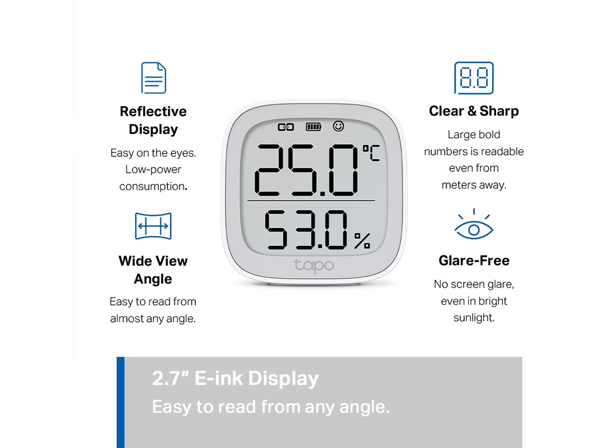 Tapo T315 V1.2 Smart temperatur- och luftfuktighetsmätare Sensorer