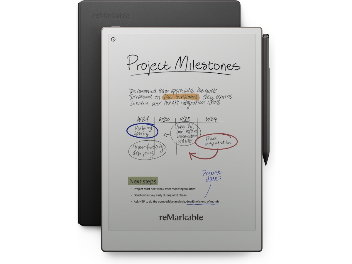 reMarkable Paper Pro 11,8" 64GB inkl. Marker Plus och Book Folio (svart skinn) Digitala anteckningsblock och tillbehör