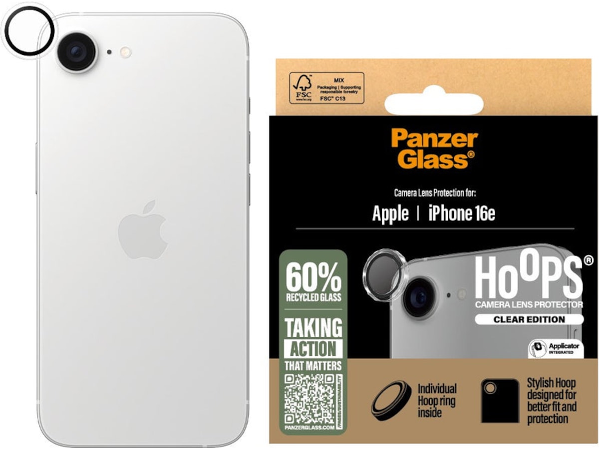 PanzerGlass iPhone 16e Hoops Linsskydd (transparent) Skärmskydd