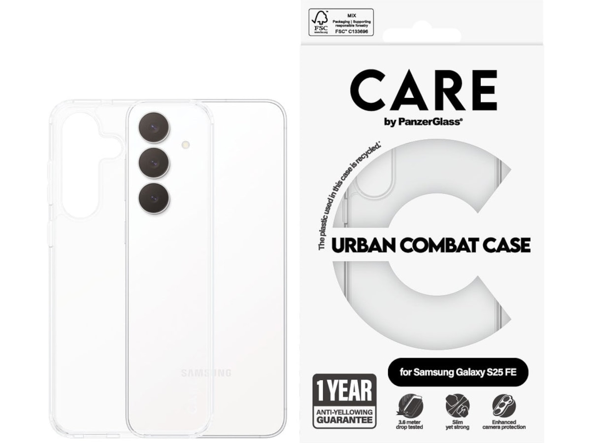 PanzerGlass CARE Galaxy S25 FE Urban Combat fodral (transparent) Skydd