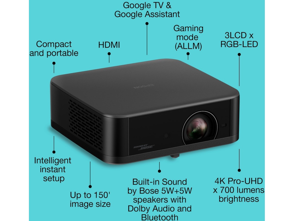 Epson Lifestudio Pop EF-62B 4K bärbar projektor (svart) Projektorer