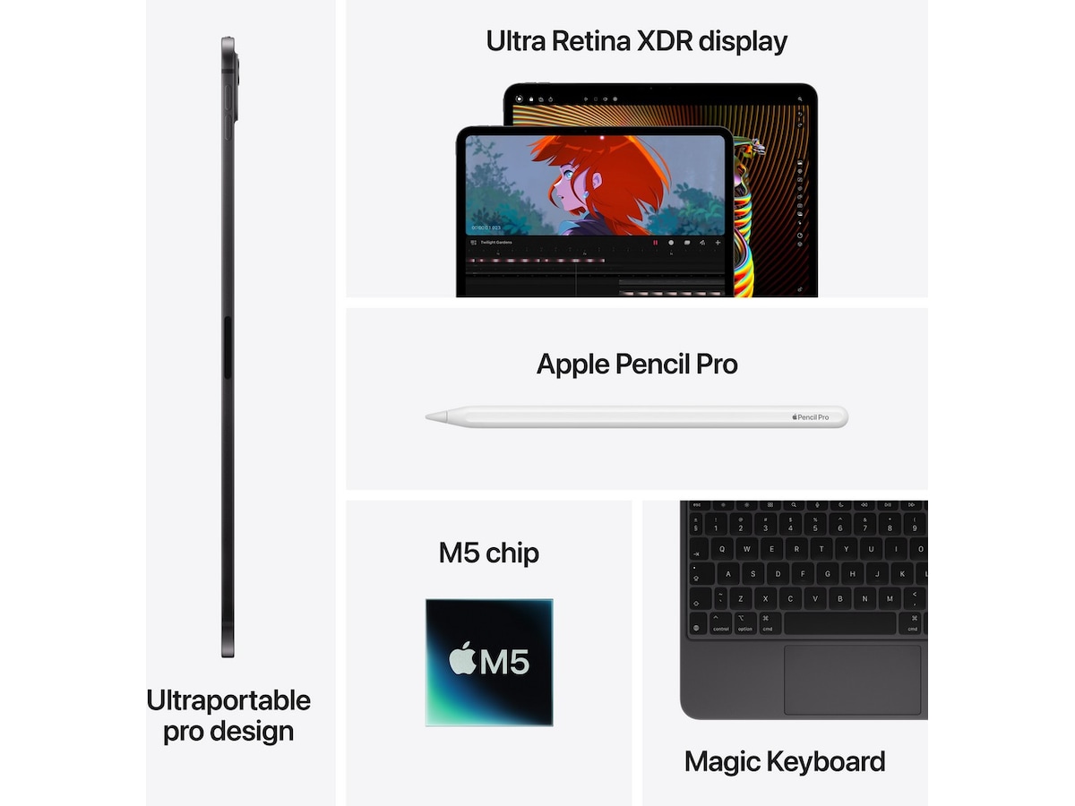 13-inch iPad Pro Wi‑Fi 2TB with standard glass - Space Black Surfplattor