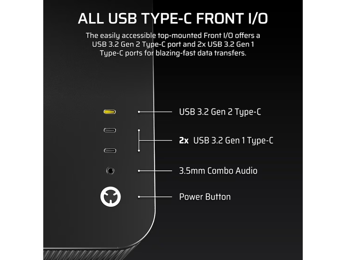 Corsair AIR 5400 RS-R ARGB Triple Chamber Mid Tower (svart) Midi tower