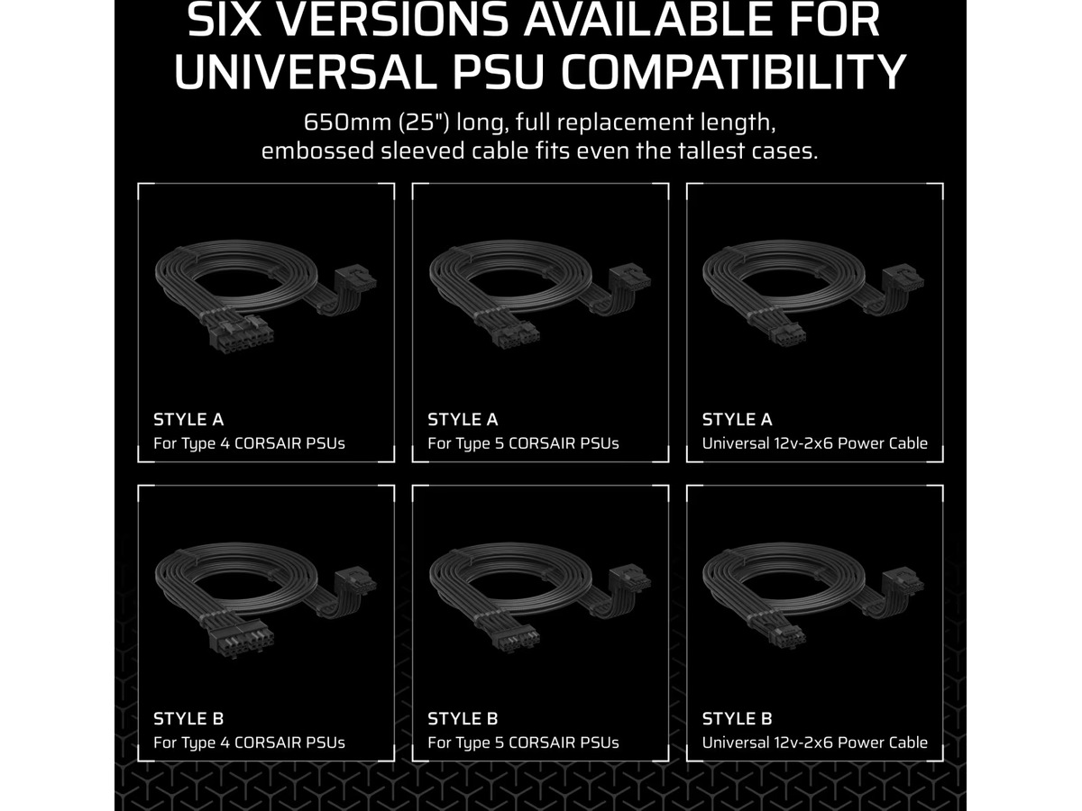 Type-5, UL1569 16AWG,105°C VW-1, Black, 650mm, Style A Tillbehör