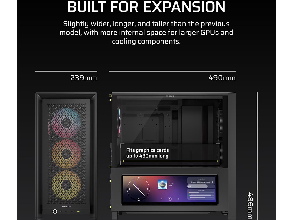 Corsair Frame 4000D LCD RS Performance Mid Tower (svart) Midi tower