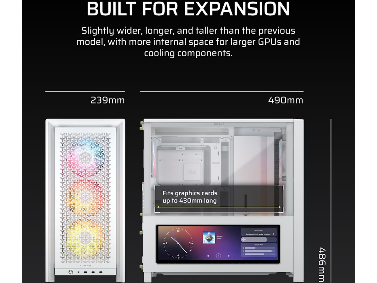 Corsair Frame 4000D LCD RS Performance Mid Tower (vit) Midi tower