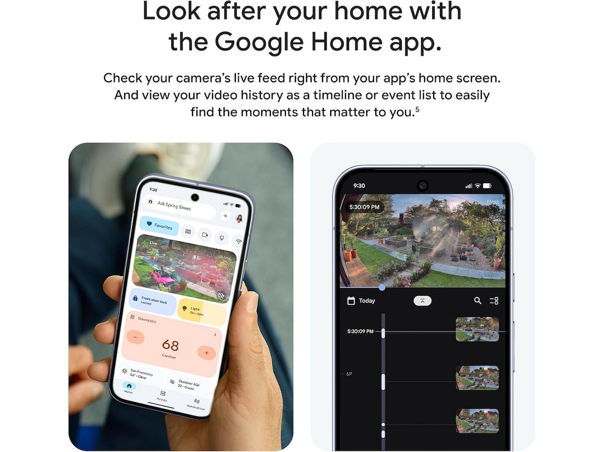 Google Nest Cam utendørs 2. gen (med ledning, hvit) Övervakningskamera