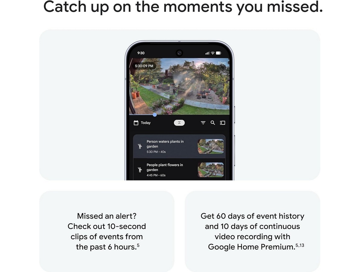 Google Nest Cam utendørs 2. gen (med ledning, hvit) Övervakningskamera