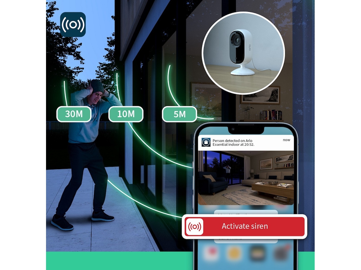 Arlo Essential 2 2K övervakningskamera 2-pack Övervakningskamera
