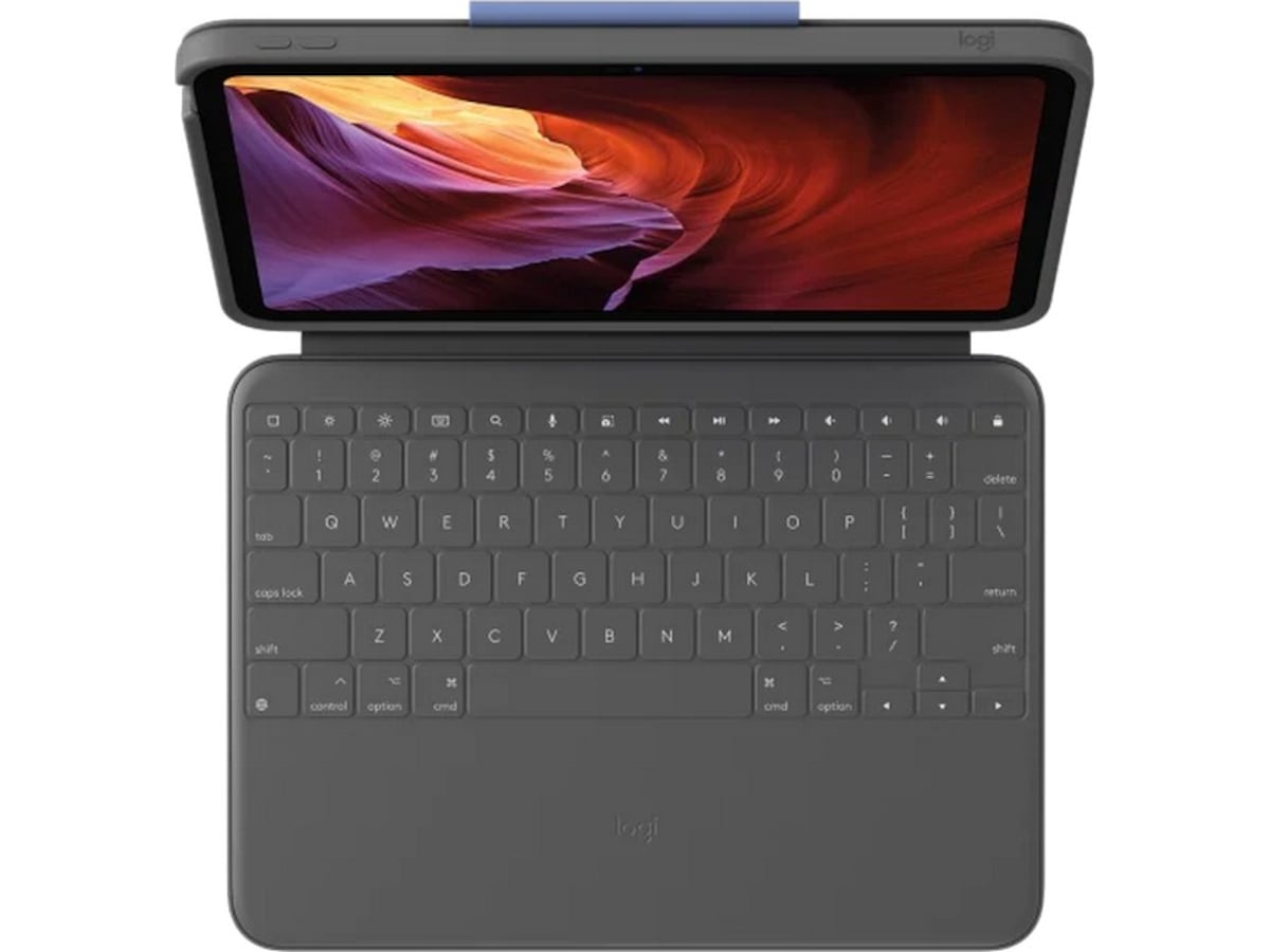Logitech iPad 10,9" / 11" Rugged Folio Tangentbordsfodral (oxford grey) Skydd