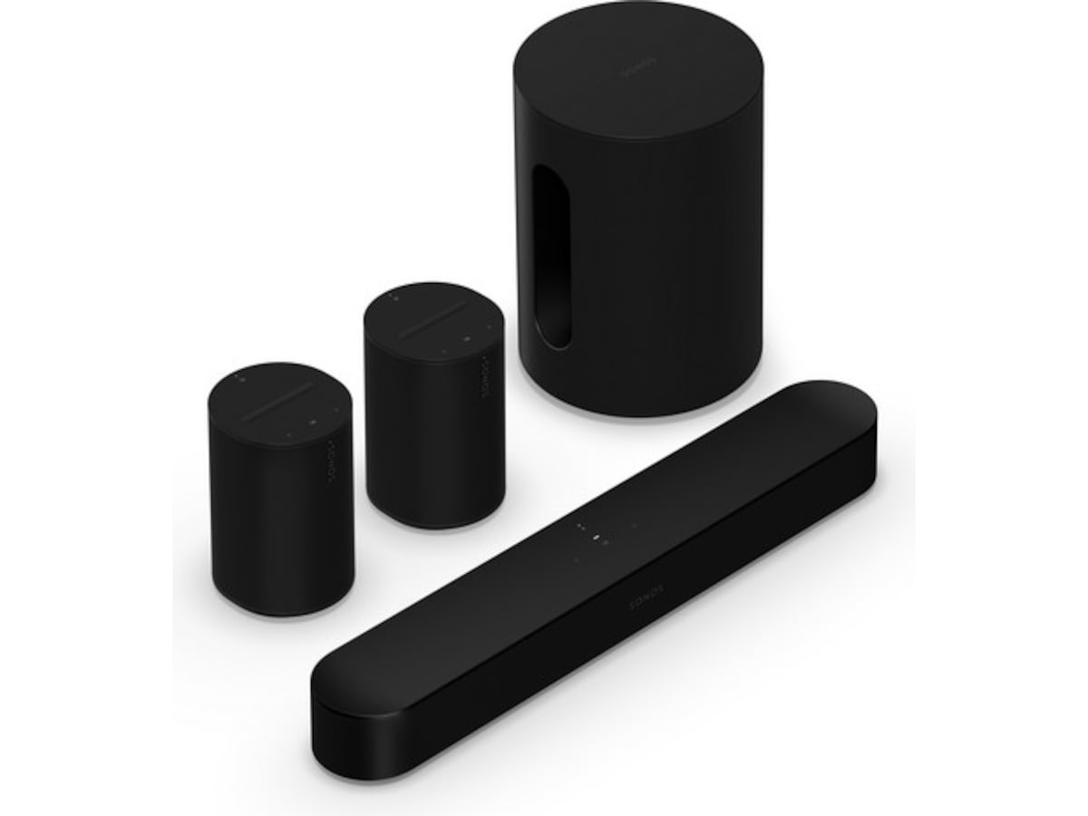 Sonos Beam (Gen2) Soundbar (svart) + 2x Era 100 och 1x Sub Mini Soundbars