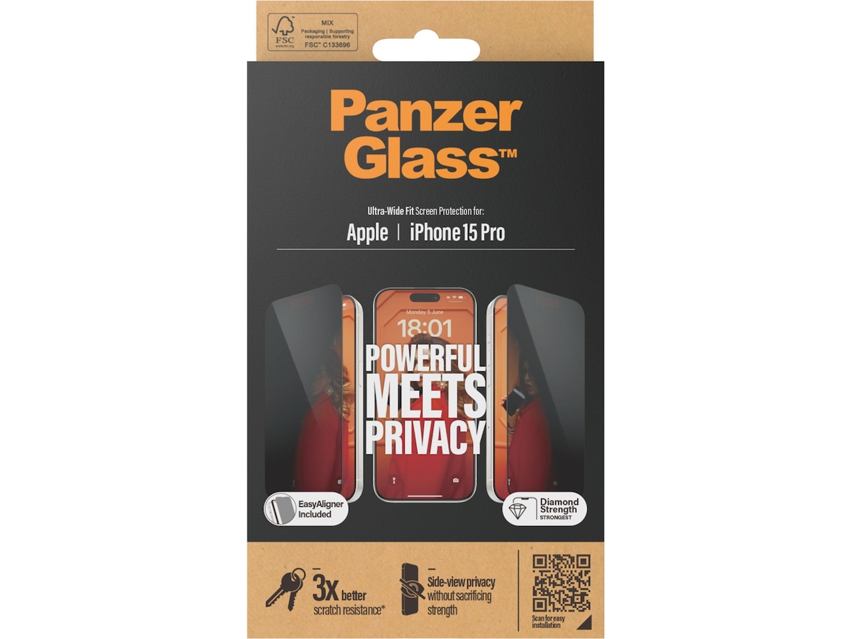 Panzerglass iPhone 15 Pro Privacy Skärmskydd Skärmskydd