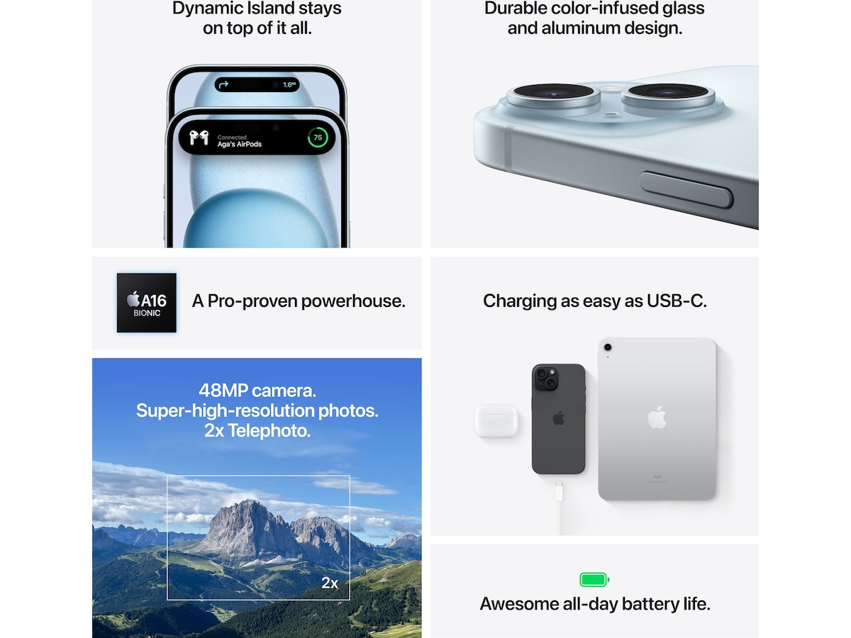 iPhone 15 128GB (Svart) Mobiltelefoner