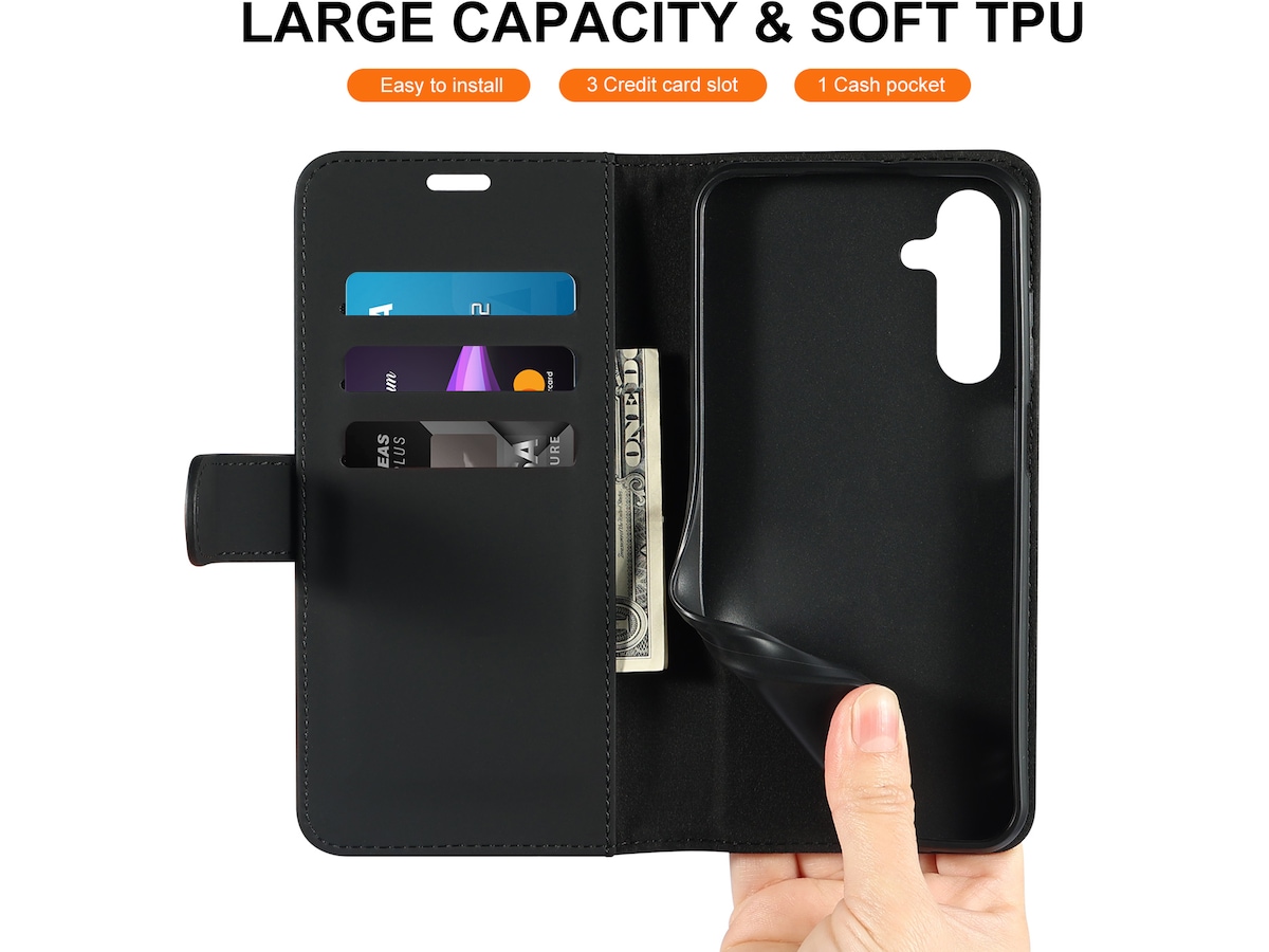 iiglo Samsung Galaxy A25 Plånboksfodral (svart) Skydd