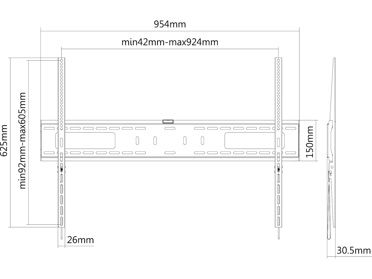 Andersson WMF 3.0 väggfäste TV slim 60-100" Väggfäste & TV-stativ