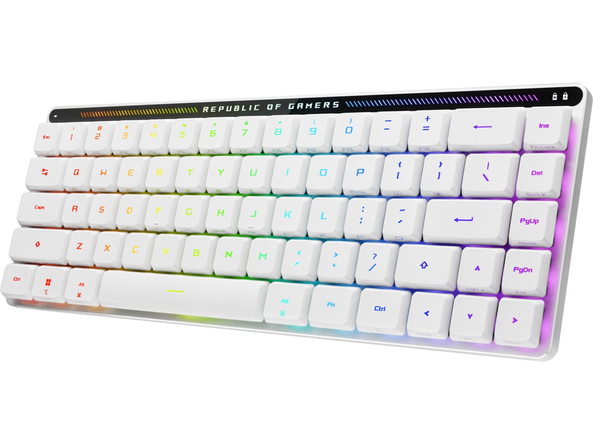 ASUS ROG Falchion RX Low Profile Optical trådlöst gamingtangentbord (vit) -B-Grade Demo tangentbord
