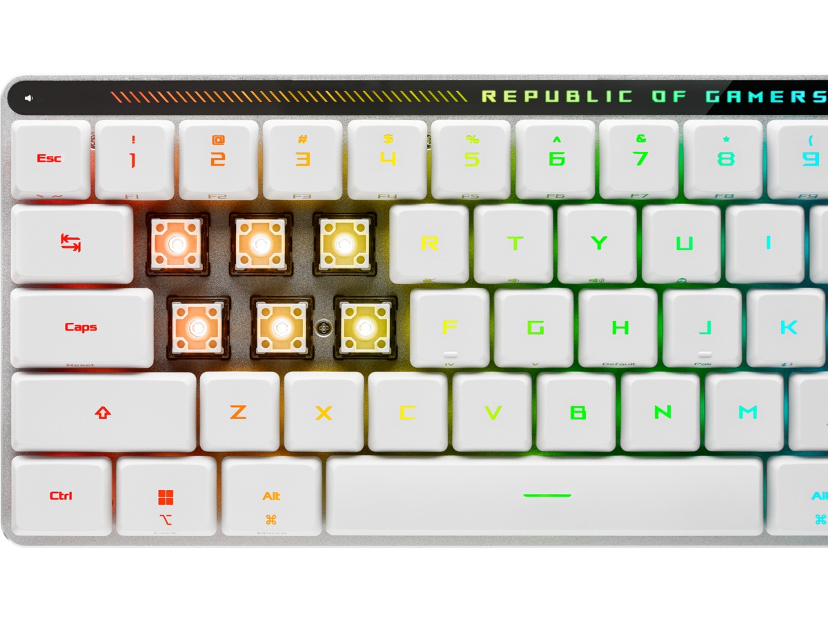ASUS ROG Falchion RX Low Profile Optical trådlöst gamingtangentbord (vit) -B-Grade Demo tangentbord